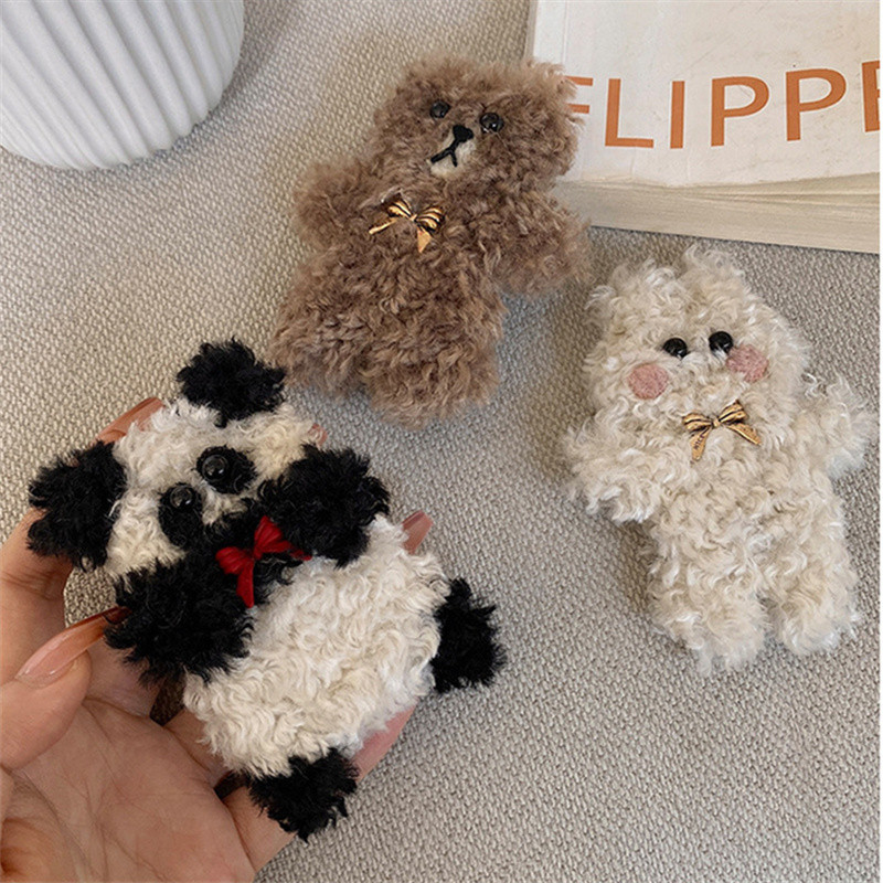 Iarna 2022, drăguț, urs, iepure, păpușă, ac de păr mare de pluș, pentru fete, clemă laterală, breton, agrafă, accesorii de păr pentru femei