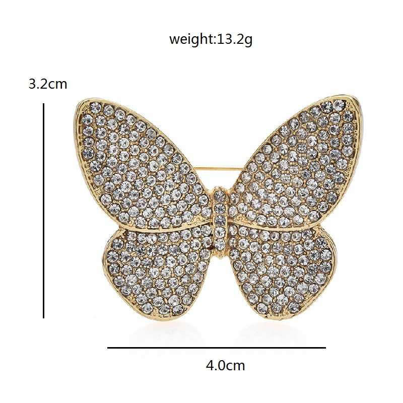 Wuli&baby Broșe Fluture strălucitoare pentru femei 2 culori All-match Insecte Petrecere Birou Broșă Pin Cadouri