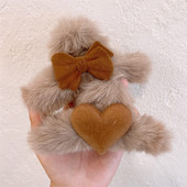 Gheare de păr de pluș de ultimă generație, agrafă drăguță de păr pentru fetiță, iarna 2022, la modă nouă, agrafe din blană artificială, accesorii de păr pentru femei