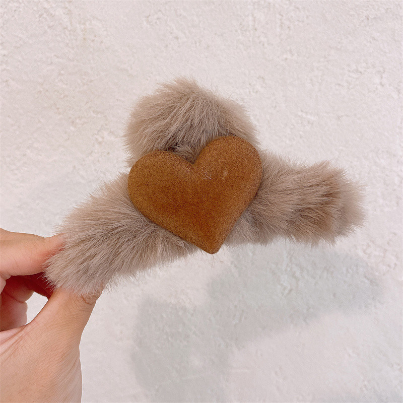 Gheare de păr de pluș de ultimă generație, agrafă drăguță de păr pentru fetiță, iarna 2022, la modă nouă, agrafe din blană artificială, accesorii de păr pentru femei