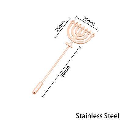 Broșă Menorah evreiască pentru bărbați cămașă Pin Insigna din oțel inoxidabil Cadou pentru bărbați Bijuterii Dumnezeu Shabbat Amulet Broches de hombre vintage