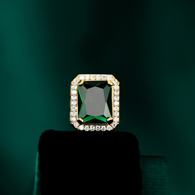 Broșă cu cataramă anti-lumină, retro, verde, cu formă de geometrie, broșă mică cu zircon AAA, pentru femei, accesorii, ace de guler