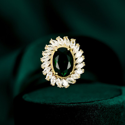 Broșă cu cataramă anti-lumină, retro, verde, cu formă de geometrie, broșă mică cu zircon AAA, pentru femei, accesorii, ace de guler