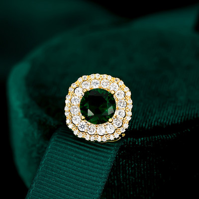 Broșă cu cataramă anti-lumină, retro, verde, cu formă de geometrie, broșă mică cu zircon AAA, pentru femei, accesorii, ace de guler