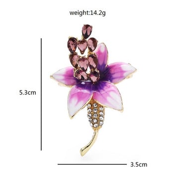 Καρφίτσες Wuli&baby Rhinestone Lily Flower Καρφίτσες Γυναικείες Unisex Δώρα Καρφίτσα Καρφίτσας Γραφείου Γοητευτικό Flower Party σε 2 χρώματα