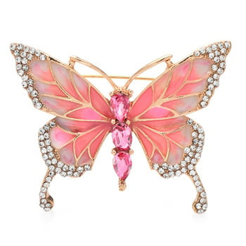 Καρφίτσες Wuli&baby Enamel Butterfly για Γυναικείες Unisex 4-χρωμα Rhinestone Beauty Classic Insects Δώρα γραφείου καρφίτσα καρφίτσα