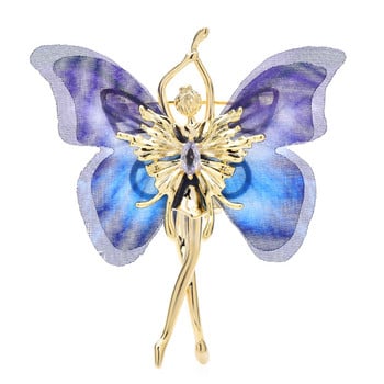 Καρφίτσες Wuli&baby Fairy Butterfly για Γυναικείες Unisex 2χρωμα Νέας σχεδίασης έντομα Δώρα καρφίτσας γραφείου Figure Party