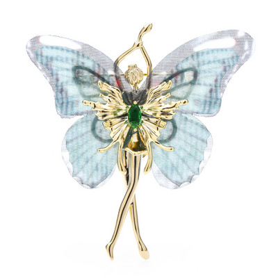 Wuli&baby zână fluture broșe pentru femei unisex 2 culori design nou insecte figură petrecere birou broșă pin cadouri