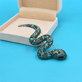 Καρφίτσες Rhinestone Large Snake για Γυναικείες Vintage Fashion Παλτό με καρφίτσα για ζώα Δώρο χειμερινού κοσμήματος