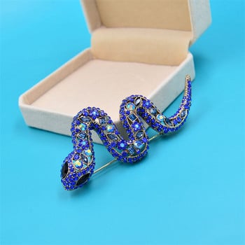 Καρφίτσες Rhinestone Large Snake για Γυναικείες Vintage Fashion Παλτό με καρφίτσα για ζώα Δώρο χειμερινού κοσμήματος