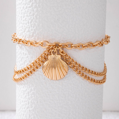 Tocona Punk Snake Foot Lanț Think Chain Aur Argintiu Din aliaj Metal Sandale desculțe Bijuterii boeme Cadou 20014