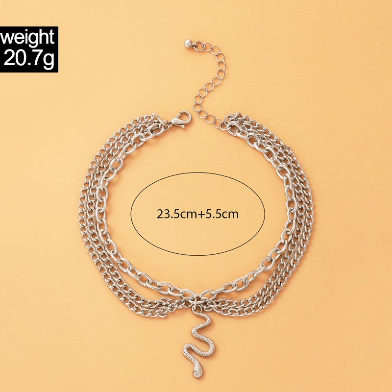 Tocona Punk Snake Foot Lanț Think Chain Aur Argintiu Din aliaj Metal Sandale desculțe Bijuterii boeme Cadou 20014