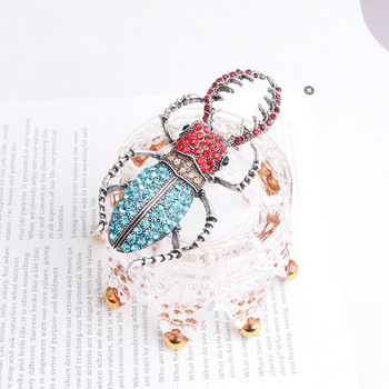 Pomlee 2021 Beetles Enamel Pin Rhinestone Bugs Καρφίτσα Εντόμων Καρφίτσα και καρφίτσες Αξεσουάρ κλιπ τσάντας κασκόλ