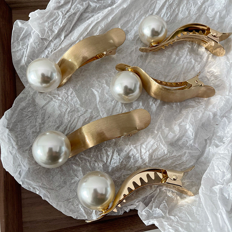 Agrafe Elegante De Păr Matal Agrafe Banane Perle Simple Pentru Femei Accesorii De Păr Agraf Fete Clip Suport Coada De Cal