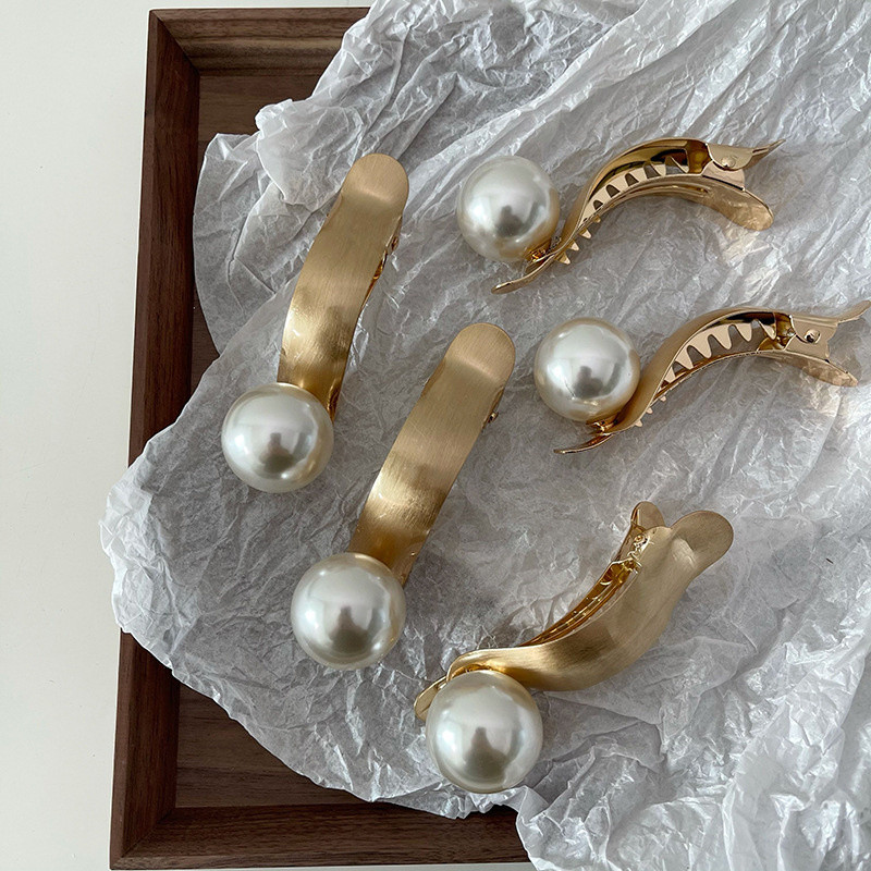 Agrafe Elegante De Păr Matal Agrafe Banane Perle Simple Pentru Femei Accesorii De Păr Agraf Fete Clip Suport Coada De Cal