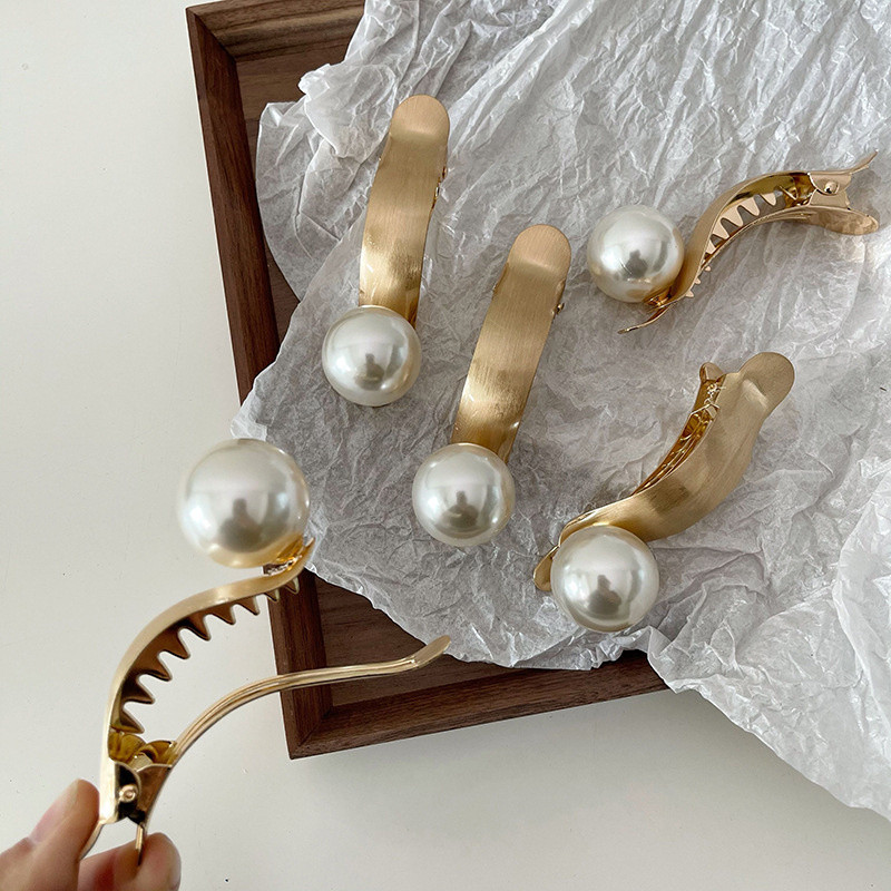 Agrafe Elegante De Păr Matal Agrafe Banane Perle Simple Pentru Femei Accesorii De Păr Agraf Fete Clip Suport Coada De Cal