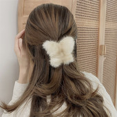 Coreea Nouă imitație de nurcă fluture gheare de păr fetiță dulce de pluș prinde de păr clemă coadă de cal femei iarnă accesoriu de păr