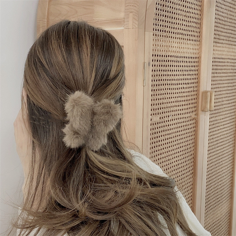 Coreea Nouă imitație de nurcă fluture gheare de păr fetiță dulce de pluș prinde de păr clemă coadă de cal femei iarnă accesoriu de păr