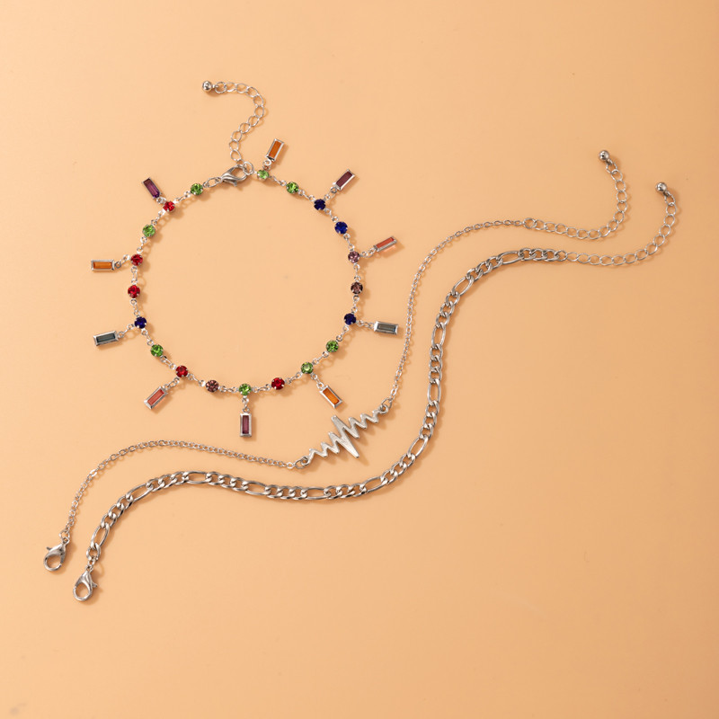 Tocona ciucuri boem cu margele glezne pentru femei flori frumoase colorate cristal piatră aliaj metal bijuterii lanț reglabil pentru picioare