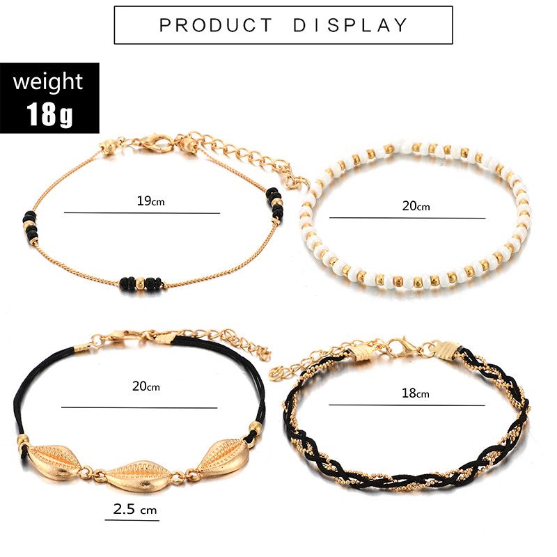 Tocona gleznele colorate cu margele pentru femei Brelocuri cochilii cireșe frânghie lucrate manual Lanț reglabil pentru picioare Accesorii de bijuterii boeme