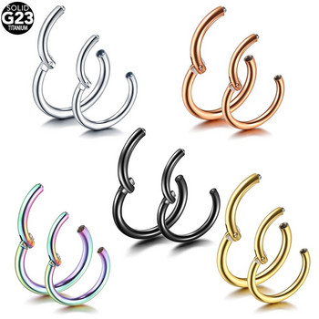 1PC Титаниев безшевен шарнирен сегмент Ухо Helix Tragus Ring Hoop Nose Ring Преграда Clicker Устни Вежди Пиърсинг на зърната Бижута 18G