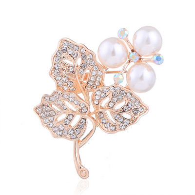 Branșă de flori Broșă de damă pentru costum Broșă elegantă vintage Ace Bijuterii frumoase Cadou Broche De Flores