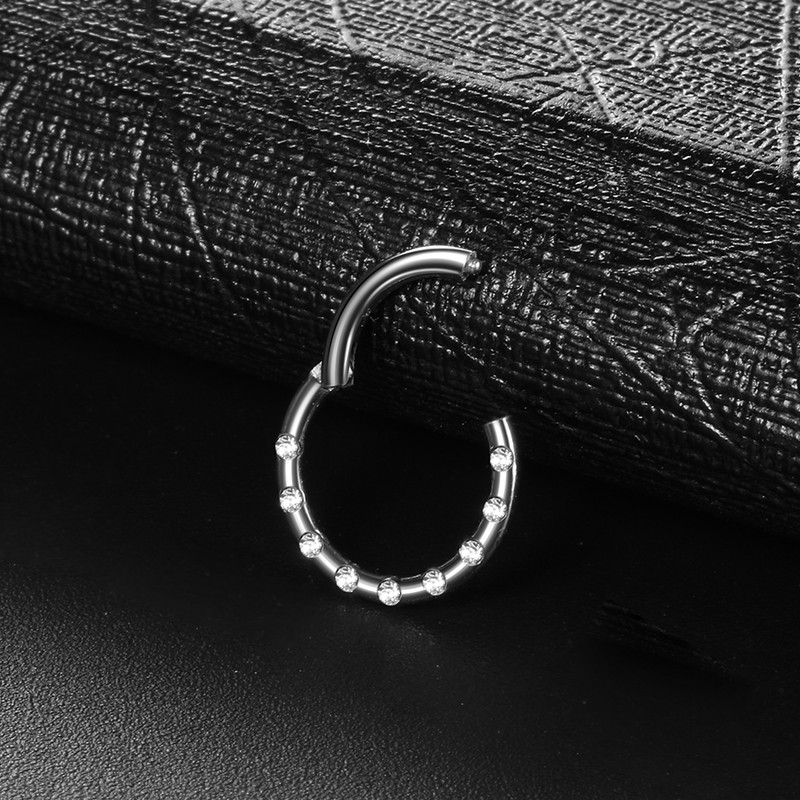 1PC Titan Segment articulat Septum Clicker Cristal Nas Inel Sfarnic Clicker Ureche Cartilaj Tragus Buză Stud Daith Piercing Bijuterii