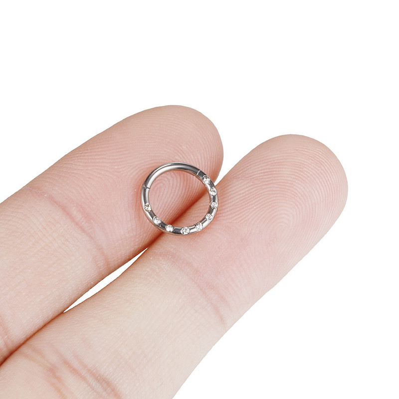 1PC Titan Segment articulat Septum Clicker Cristal Nas Inel Sfarnic Clicker Ureche Cartilaj Tragus Buză Stud Daith Piercing Bijuterii