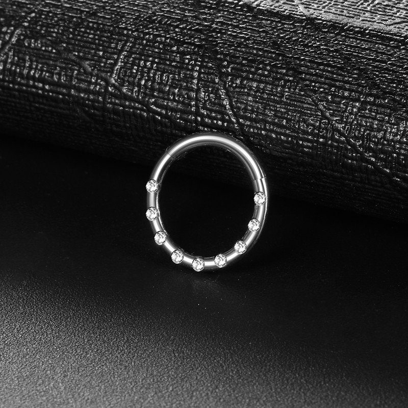 1PC Titan Segment articulat Septum Clicker Cristal Nas Inel Sfarnic Clicker Ureche Cartilaj Tragus Buză Stud Daith Piercing Bijuterii
