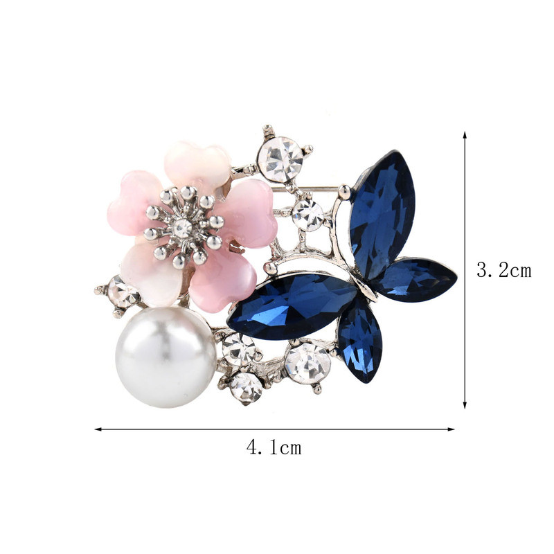Broșe cu ace fluture perle cu stras pentru femei, cadouri clasice pentru petrecere cu insecte, pentru birou, broșă cu fluture