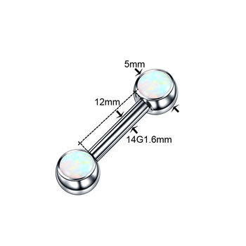 1PC Титаниева ушна преграда Helix Tragus Opal CBR пиърсинг Christina Vertical Hood Labret Dermal Anchor Обеци Бижута за пиърсинг