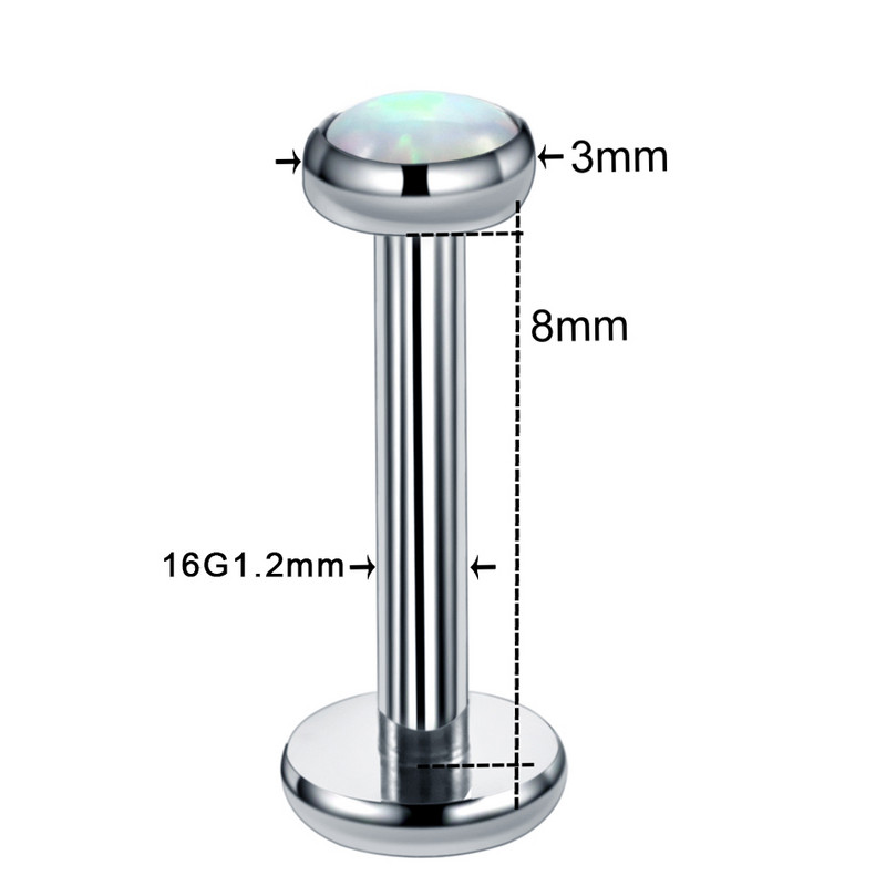 1PC Titan Septum Ureche Helix Tragus Opal CBR Piercings Christina Vertical Hood Labret Dermal Anchor Cercei Piercing Bijuterii