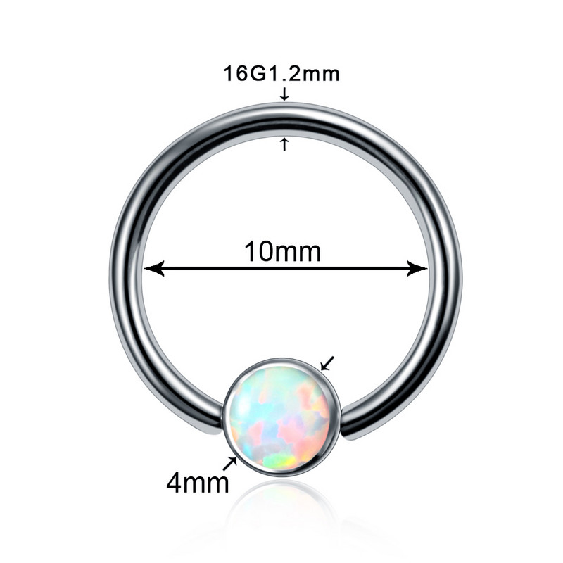1PC Titan Septum Ureche Helix Tragus Opal CBR Piercings Christina Vertical Hood Labret Dermal Anchor Cercei Piercing Bijuterii