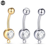 1PC Titanium CZ Inele pentru buric atârnate pentru buric Piercing Oreja 14G Cristal Zircon Piercing Ombligo pentru burtică Bijuterii sexy pentru femei