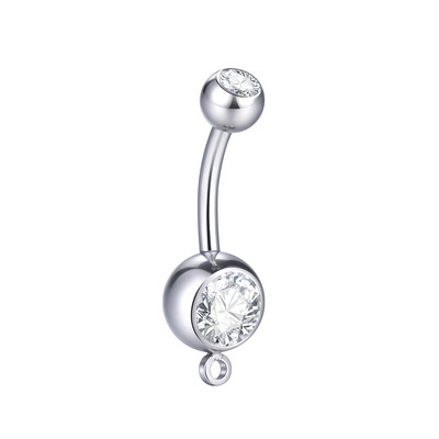 1PC Titanium CZ Inele pentru buric atârnate pentru buric Piercing Oreja 14G Cristal Zircon Piercing Ombligo pentru burtică Bijuterii sexy pentru femei