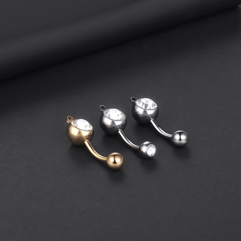 1PC Titanium CZ Inele pentru buric atârnate pentru buric Piercing Oreja 14G Cristal Zircon Piercing Ombligo pentru burtică Bijuterii sexy pentru femei