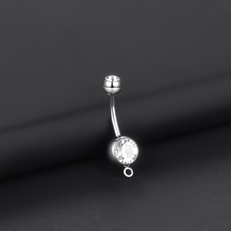 1PC Titanium CZ Inele pentru buric atârnate pentru buric Piercing Oreja 14G Cristal Zircon Piercing Ombligo pentru burtică Bijuterii sexy pentru femei
