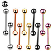 1 ΤΕΜ G23 Titanium Mixed 5 Χρώματα Γλώσσα Barbell Piercing Θηλές Δαχτυλίδια Industrial Barbell Earring Piercing Body Jewelry