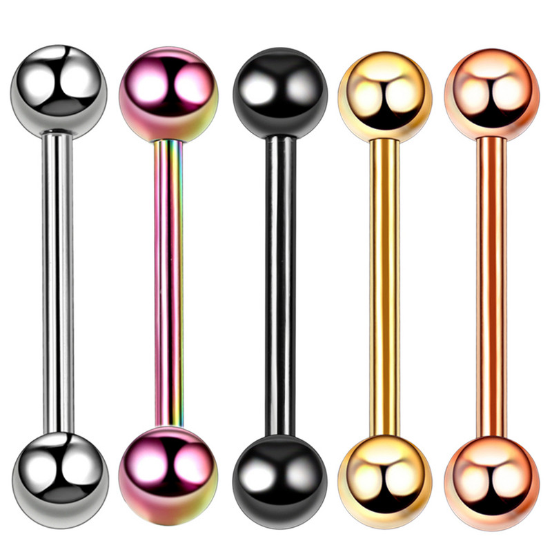 1 ΤΕΜ G23 Titanium Mixed 5 Χρώματα Γλώσσα Barbell Piercing Θηλές Δαχτυλίδια Industrial Barbell Earring Piercing Body Jewelry