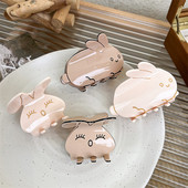 Agrafe de păr din acetat de iepure 2023 de primăvară pentru fete Agrafe de rechin Gheare de păr drăguțe Kawaii Accesorii pentru femei