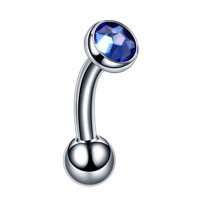1 db titán szemöldök banán piercing kristály drágakő nyelv gyűrűk szexi vagina piercingek genitális piercing Daith fülbevaló test ékszer