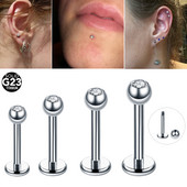 1PC Titan 16G 14G Labret Tragus Cartilage Cercei Punk CZ Gem Rotund Helix Buză Inel Monroe Ureche Cartilage Rook Oreja Piercings