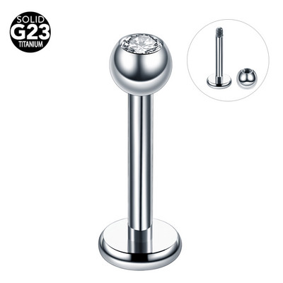 1PC Titan 16G 14G Labret Tragus Cartilage Cercei Punk CZ Gem Rotund Helix Buză Inel Monroe Ureche Cartilage Rook Oreja Piercings