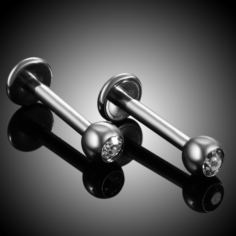 1 DB Titán 16G 14G Labret Tragus Porc fülbevaló Punk CZ Gem Kerek Helix ajakgyűrű Monroe Ear Cartilage Rook Oreja Piercingek