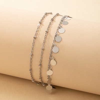 Tocona Charms glezne cu ciucuri pentru femei bărbați din aliaj geometric din mai multe straturi, lanț reglabil pentru picioare, accesorii de bijuterii boho