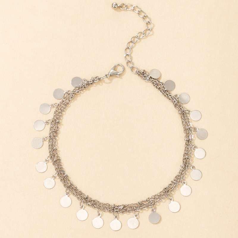 Tocona Charms glezne cu ciucuri pentru femei bărbați din aliaj geometric din mai multe straturi, lanț reglabil pentru picioare, accesorii de bijuterii boho