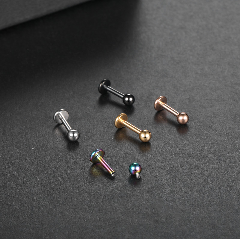 1 db Titanium Tragus piercing fülbevaló, belső menetes Labret Monroe Porc Helix fülpiercingek szexi ékszer 16G 14G