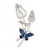 Broșă de lalele fluture multicoloră cu stras pentru femei Broșă de lux pentru petrecere de birou în 2 culori Bijuterii Cadouri