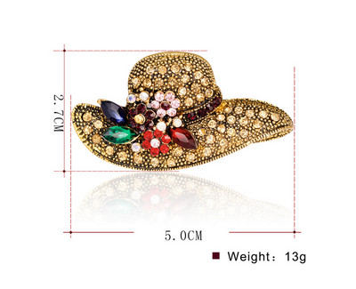 Broșe pentru pălărie cu strasuri de culoare aurie antică de modă vintage pentru femei Accesorii pentru corsaj de nuntă Ace