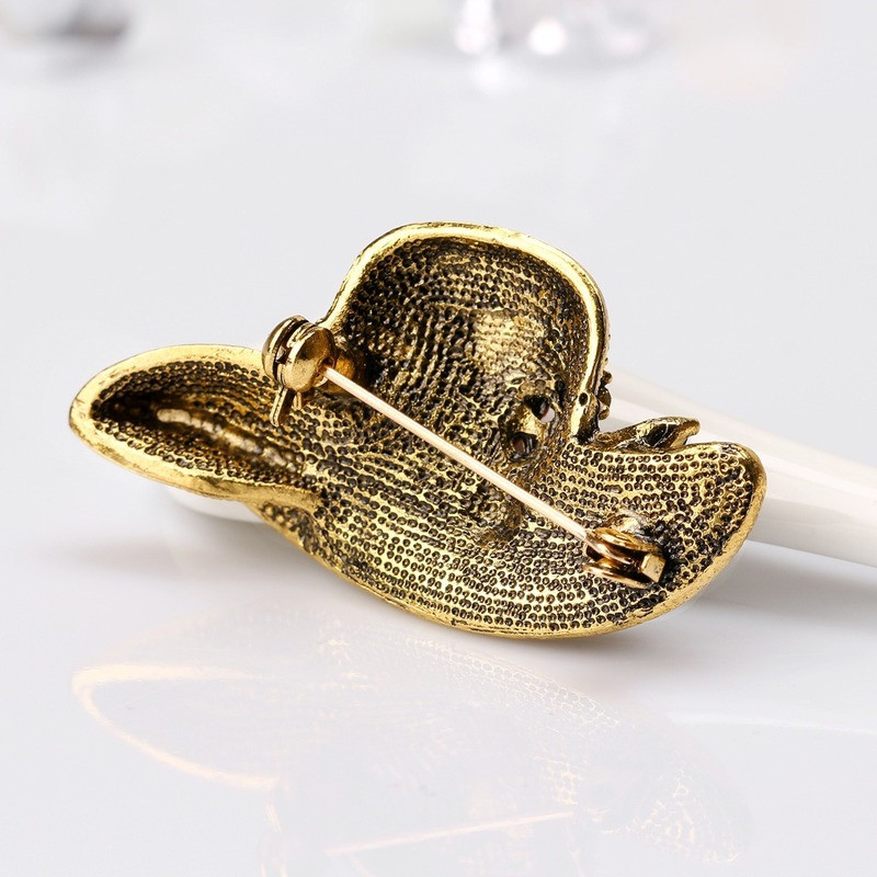 Broșe pentru pălărie cu strasuri de culoare aurie antică de modă vintage pentru femei Accesorii pentru corsaj de nuntă Ace